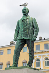 Statue of Carl Adolf Dahl at Trondheim in Tr&oslash;ndelag in Norway (Norwegen, Norge or Noreg)