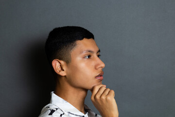 hispanic young male model profile portrait