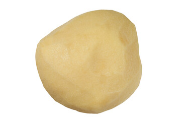 Close-up of a potato. Peeled potatoes isolated on a white background. A bunch of raw peeled potatoes.