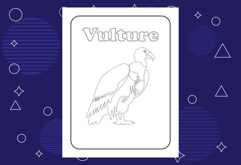 Bird coloring page or books for kids. Vector illustration