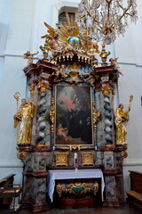 The small altar in the right part of the hall of the Sazava monastery