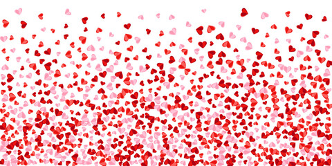 Paper 3D rosy heart symbols confetti vector background. Wedding decorative elements. Banner