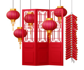 Chinese new year, Happy new year with traditional sign.