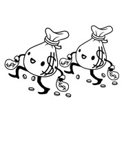 Team 2 gehende Geldsäcke 