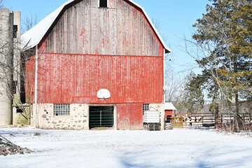 Old Barn with Basketball Hoop - Powered by Adobe