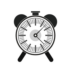 Clock alarm timer wake up grey icon - vector illustration