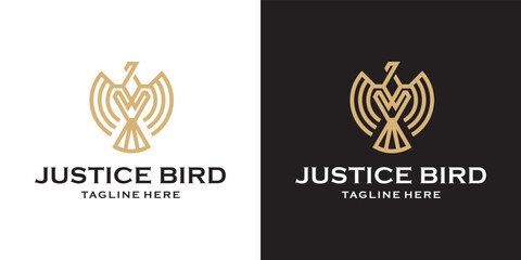 Justice Bird Logo Symbol Monoline Style