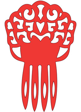Flamenco hair comb red decorative hair pin spanish folklore