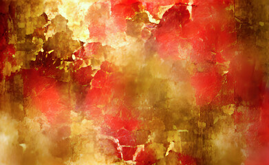 Digital illustration abstract background red gold texture