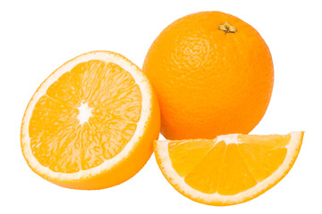 Orange fruit on white background