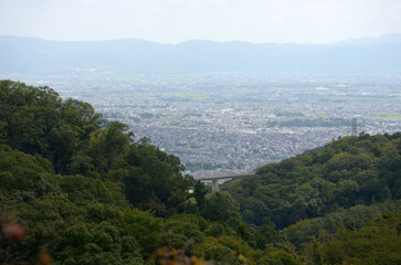 Fototapeta premium 朝護孫子寺 本堂からの遠望 奈良県生駒郡信貴山