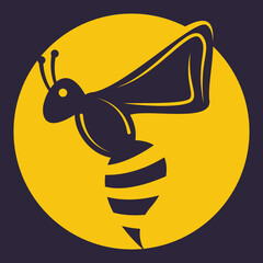 Bee Logo design for honey package. Bee Logo Template vector icon illustration design.