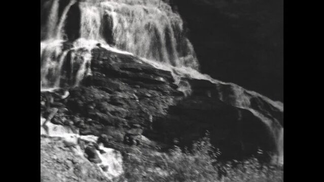 Waterfall in North Carolina 1934 - Views of a waterfall in the Blue Ridge Mountains in North Carolina, seen in 1934. 