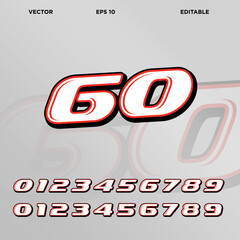 Racing number designs