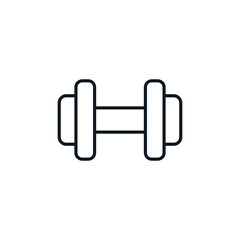 Dumbbell icon. Sport equipment. School education concept. Can be used in social media, packaging, typographic and web design. Vector illustration isolated on white background.