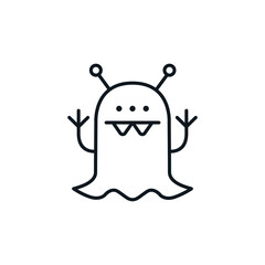 Alien icon. Space, astronomy, science and fantasy symbol. School education concept. Can be used in social media, packaging, typographic and web design. Vector illustration isolated on white background