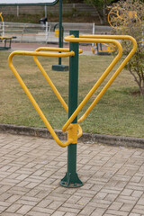 Sports equipment in public space. public outdoor gym.