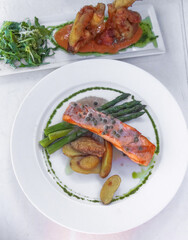 salmon and vegetables