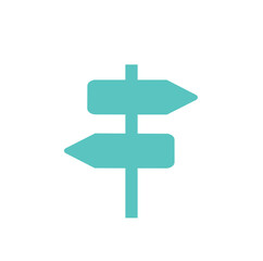 traffic direction icon isolated on white sign symbol