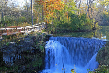 Cedar Cliff Falls in autumn foliage - Indian Mound Reserve, Ohio
