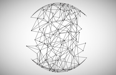 Network abstract connection isolated on gray background. Network technology background with dots and lines. Ai background. Modern abstract concept. Ai background vector, network technology