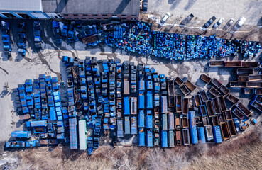 Aerial of a city sanitation dept. 
-Massachusetts 