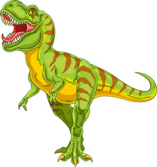 Tyrannosaurus rex. Mesozoic era carnivorous dinosaur. Vector illustration isolated