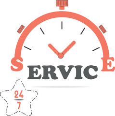Design a professional time clock and weekday service logo on a white background