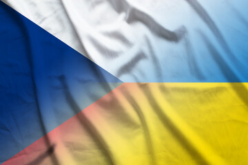 Czech Republic and Ukraine political flag international negotiation UKR CZE