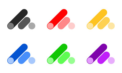 Vector illustration of colorful striped bullet points.