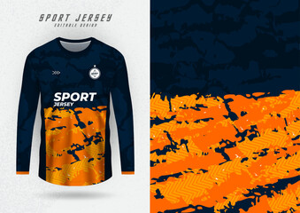 Background mockup for sports jerseys, shirts, running shirts, orange and navy stripes.