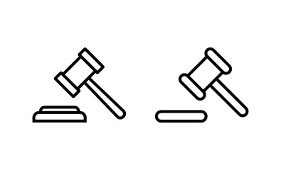 Gavel icon vector. judge gavel sign and symbol. law icon. auction hammer