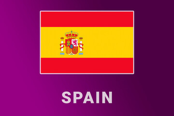 Obraz premium Spain flag. ES national banner. Spain patriotism symbol and name.
