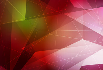 Obraz premium Dark Green, Red vector layout with lines, triangles.