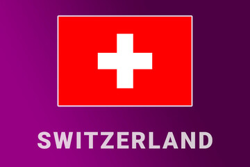 Obraz premium Switzerland flag. CH national banner. Switzerland patriotism symbol and name.