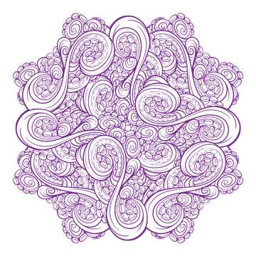 Vector colourful octopus tentacles square motif