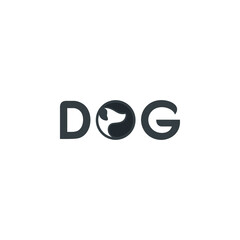 Dog Text Typography Logo Design