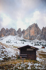 Mountain hut at Dolomites.