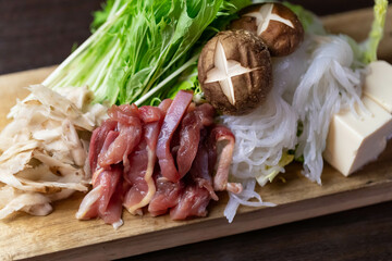 キジ肉のすき焼き