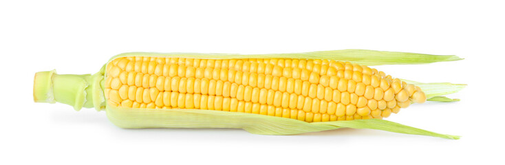 Tasty fresh corn cob isolated on white