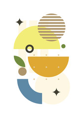 Abstract boho poster compositions. Minimal geometric posters. Boho wall decor.