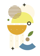 Abstract boho poster compositions. Minimal geometric posters. Boho wall decor.