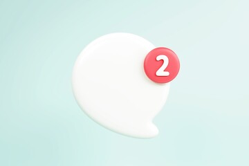 3d white speech bubble, social media chat message icon. Empty text bubbles, comment, dialogue balloon. 3D rendering