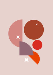 Modern minimalist abstract aesthetic illustrations. Bohemian style wall decor. Collection of contemporary artistic posters.