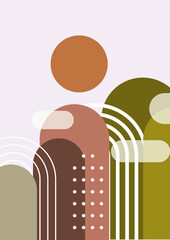 Modern minimalist abstract aesthetic illustrations. Bohemian style wall decor. Collection of contemporary artistic posters.