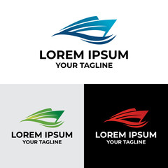 set of boat logo vector design template