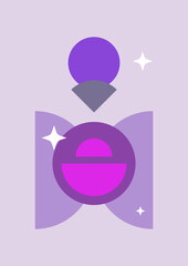 Modern minimalist abstract aesthetic illustrations. Bohemian style wall decor. Collection of contemporary artistic posters.