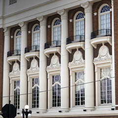 Ornate windows of old public building in Ybor City FL