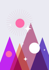 Modern minimalist abstract aesthetic illustrations. Bohemian style wall decor. Collection of contemporary artistic posters.