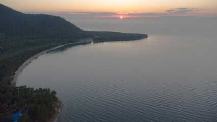 sunset over the lake